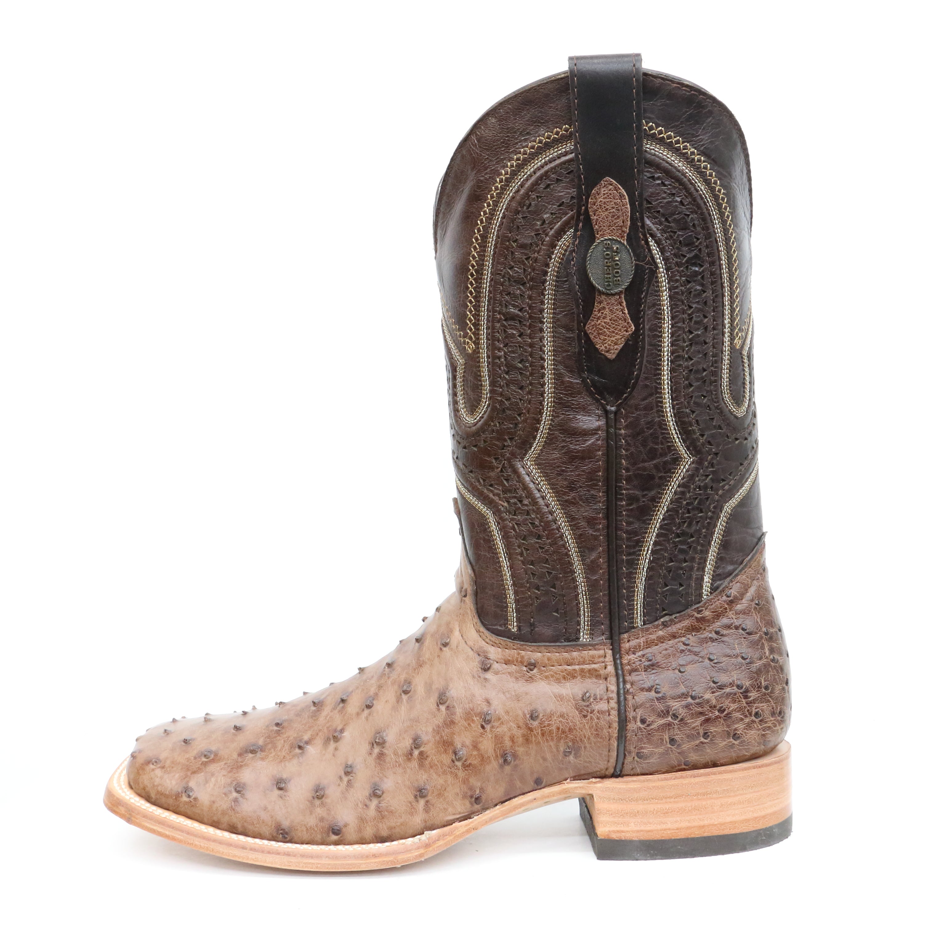 Chero's Premium Exotic Ostrich Cowboy Brown (Natural Sole)