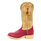 Chero's Roughout Dynamite Red Square Toe Boots