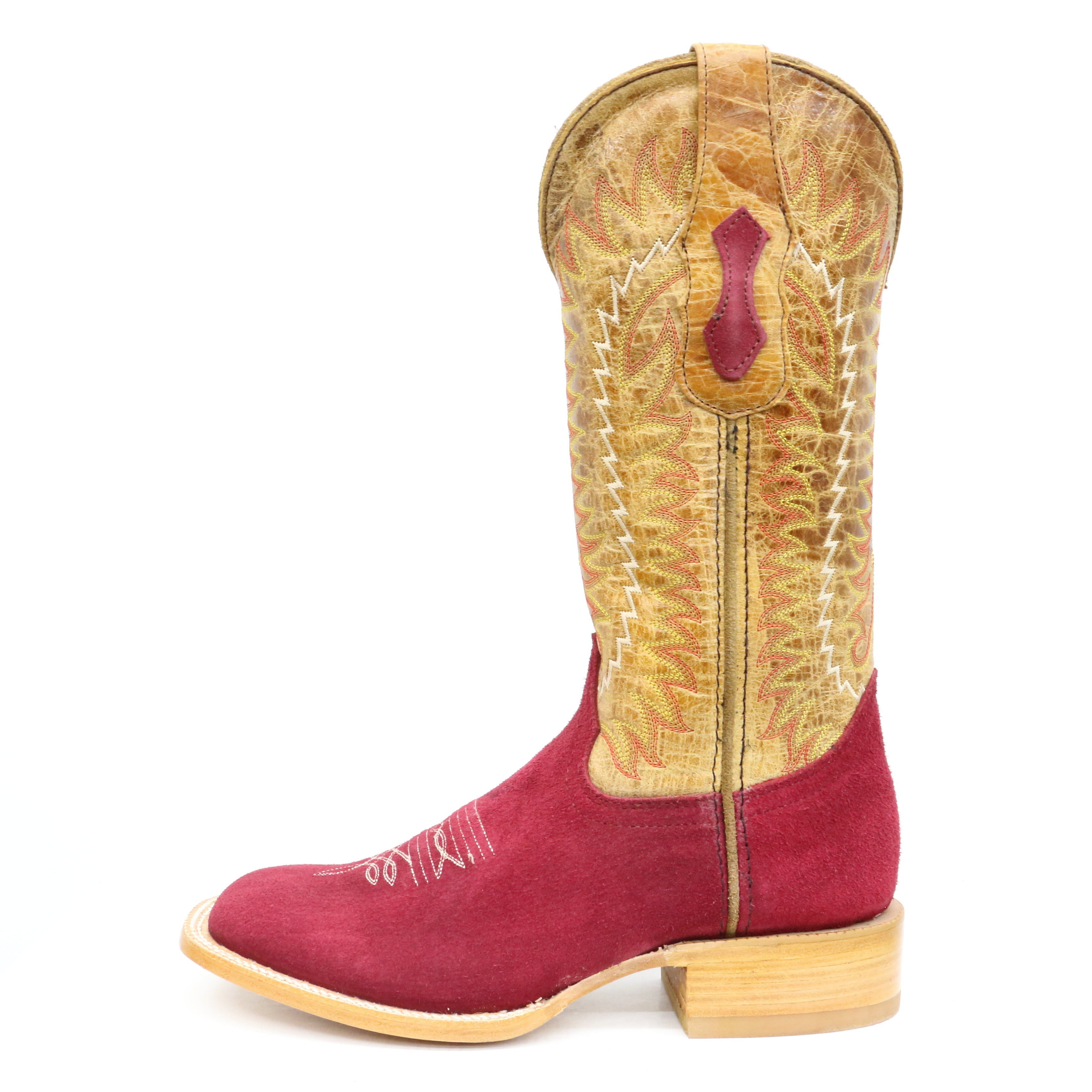 Chero's Roughout Dynamite Red Square Toe Boots