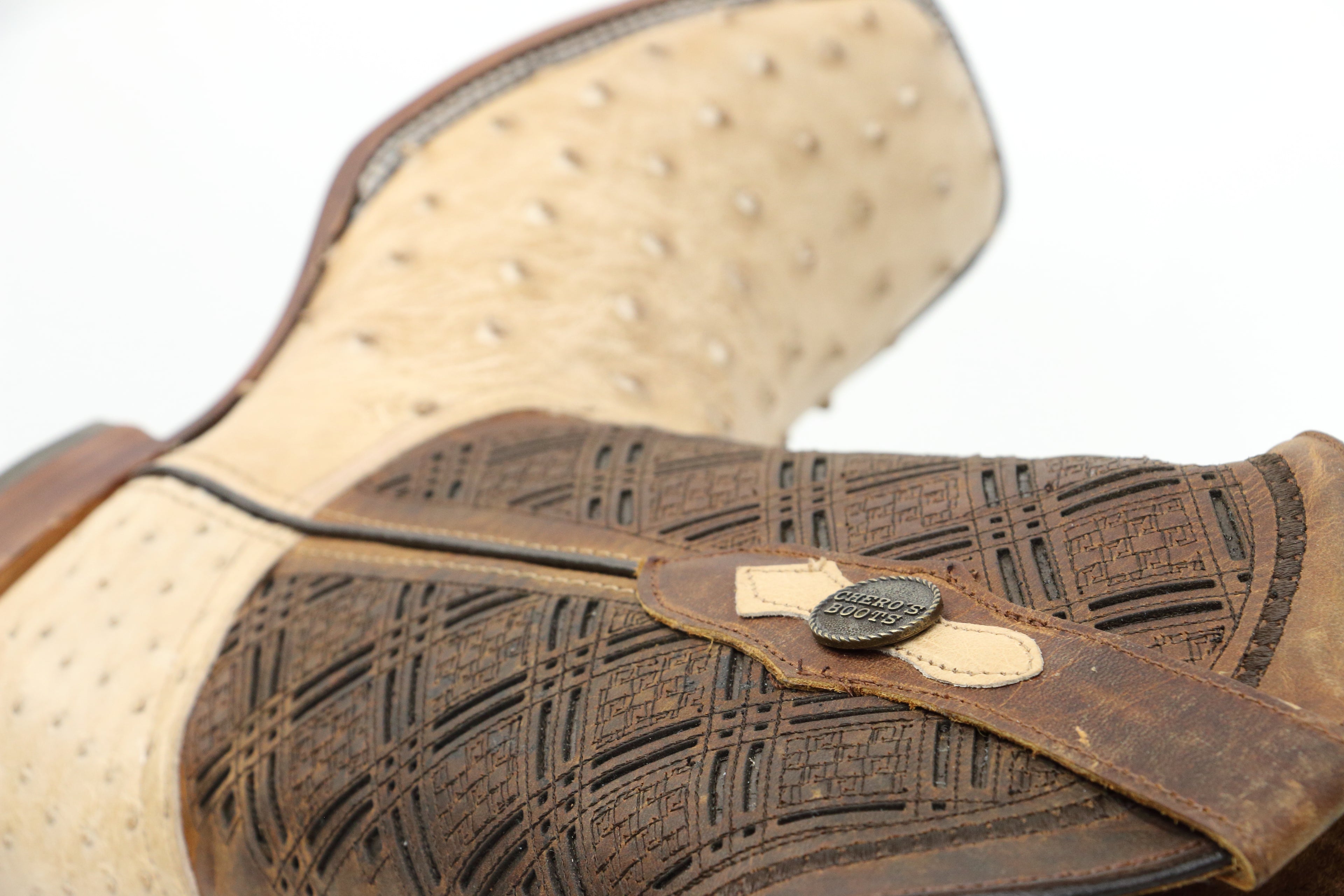 Chero's Premium Exotic Ostrich Vintage Sand