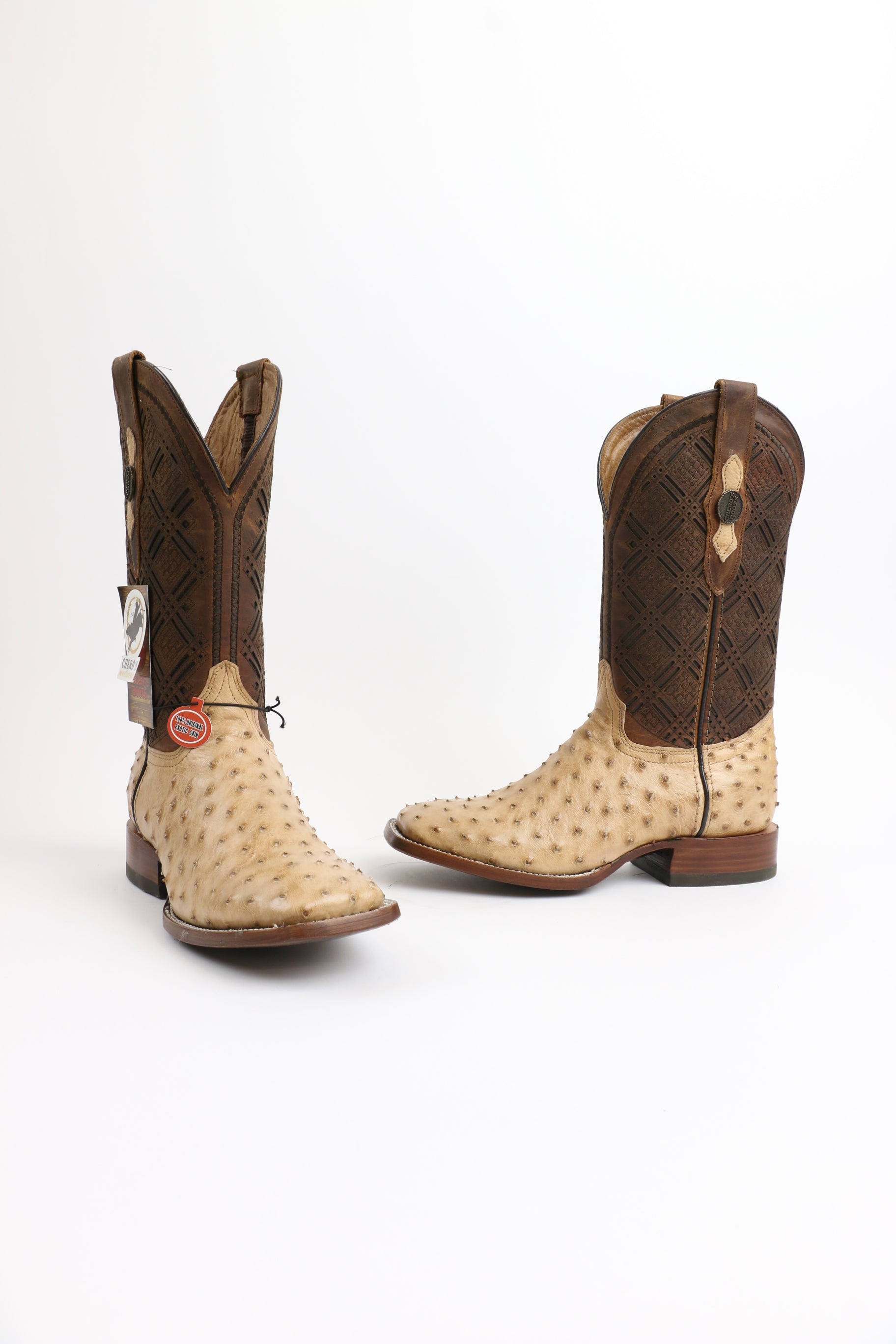 Chero's Premium Exotic Ostrich Vintage Sand