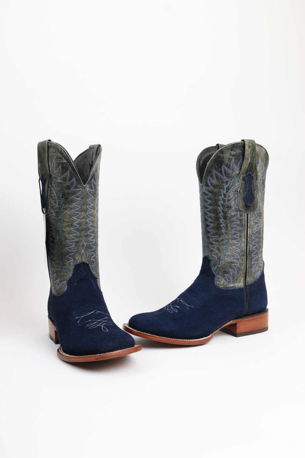 Chero's Roughout Deep Sea Blue Square Toe Boots