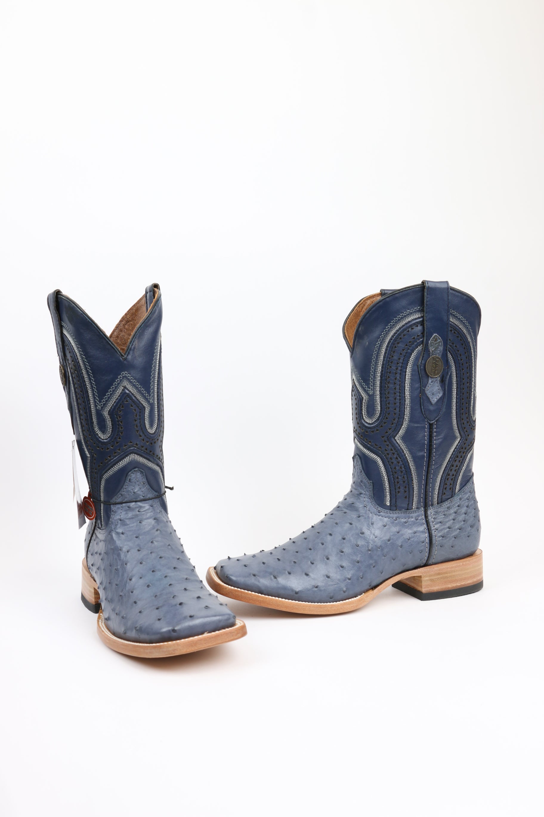 Chero's Premium Exotic Ostrich Denim Blue