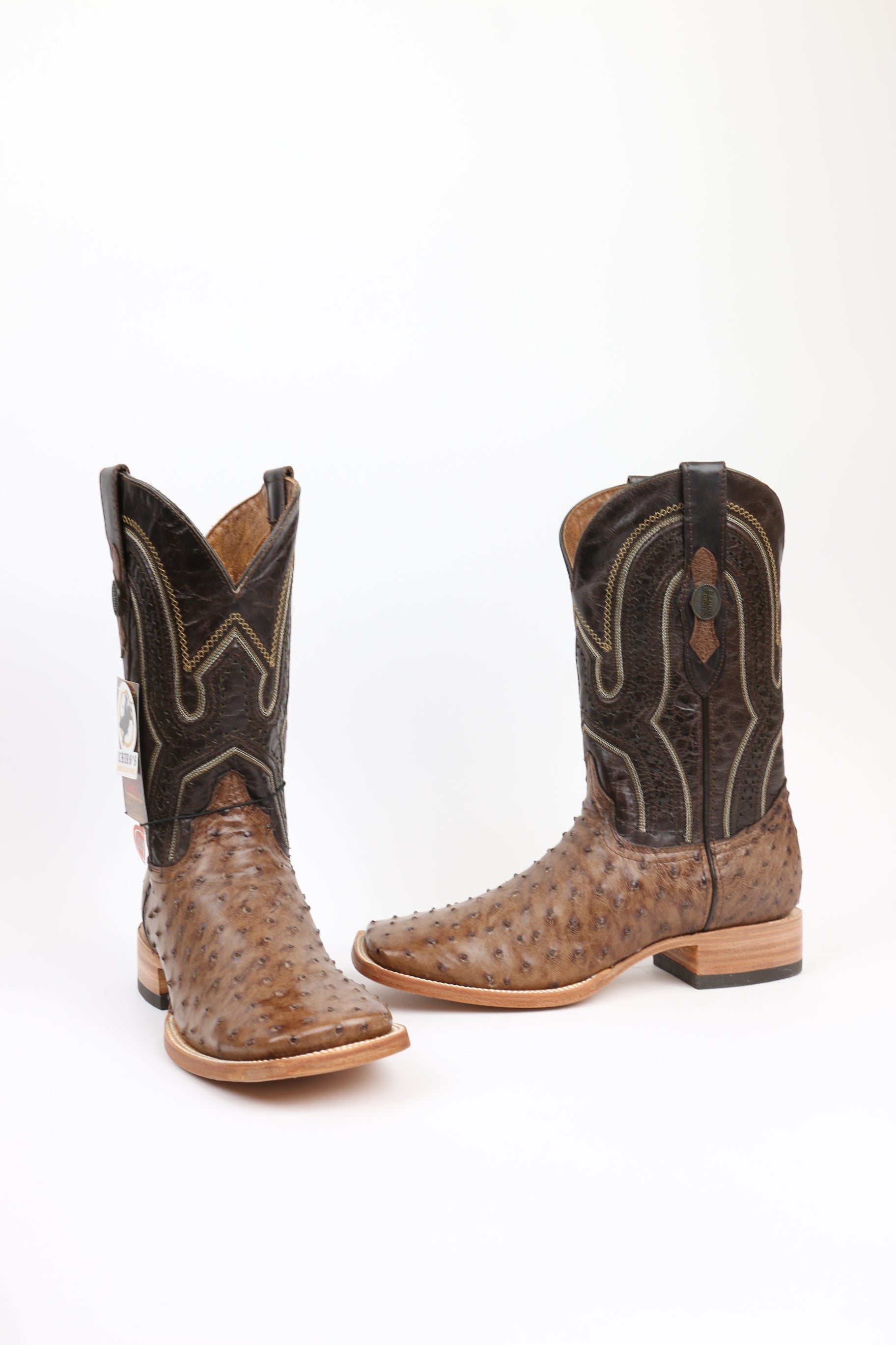 Chero's Premium Exotic Ostrich Cowboy Brown (Natural Sole)