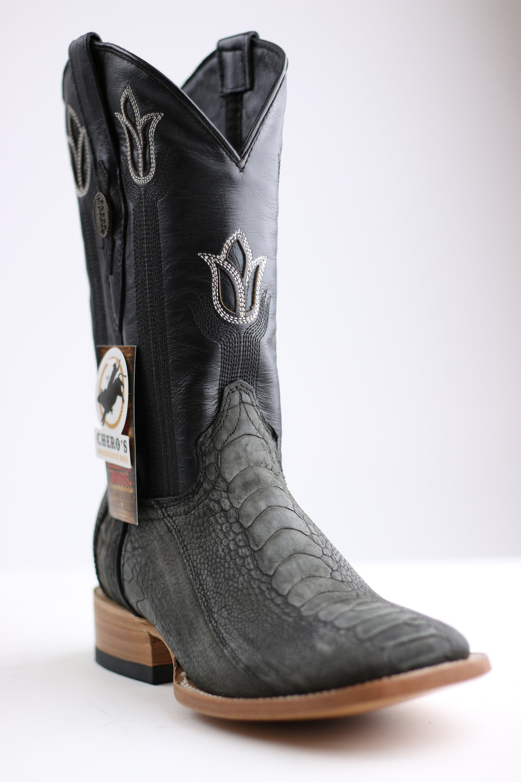 Chero's Premium Exotic Ostrich Leg Charcoal