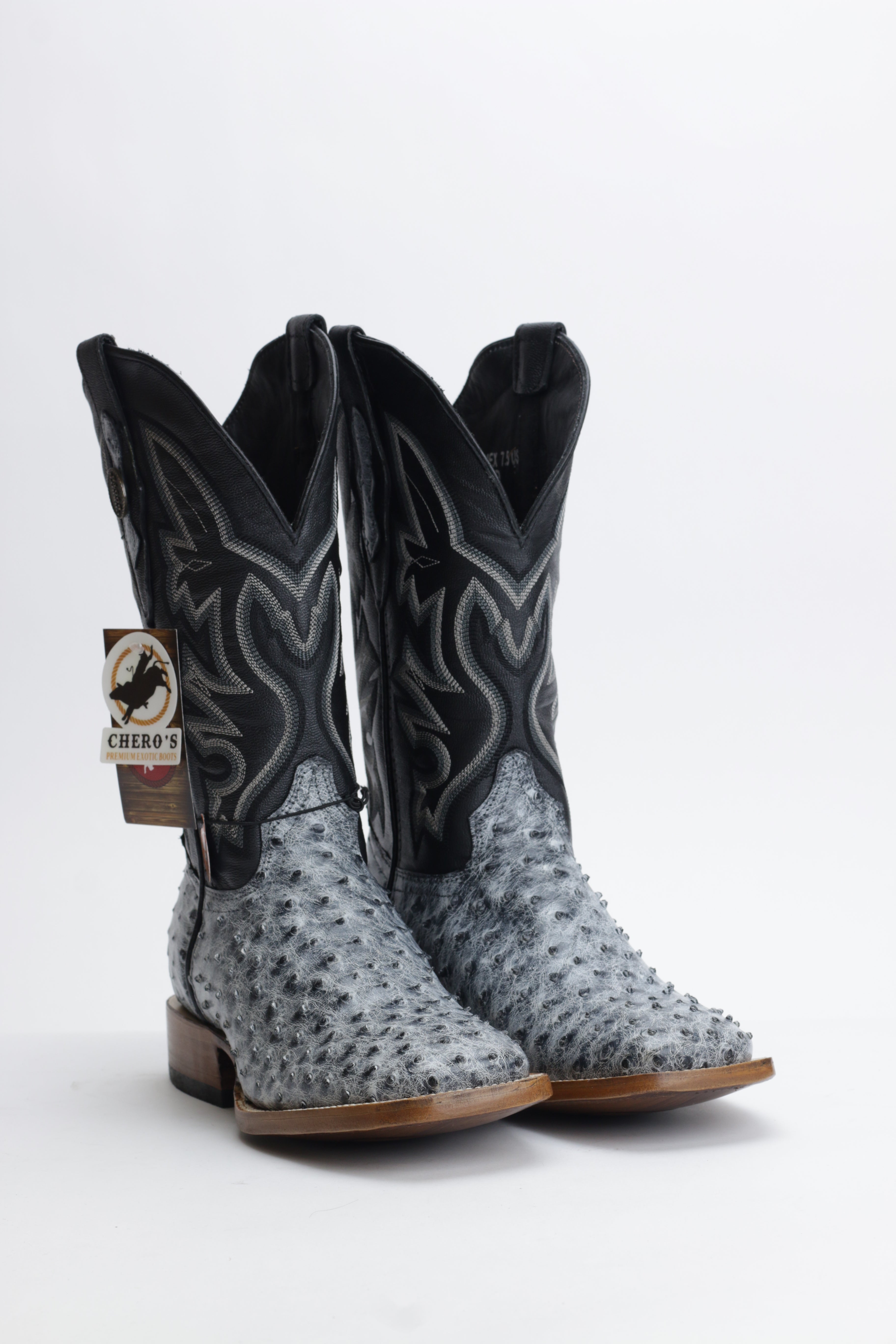 Chero's Premium Exotic Ostrich Charcoal