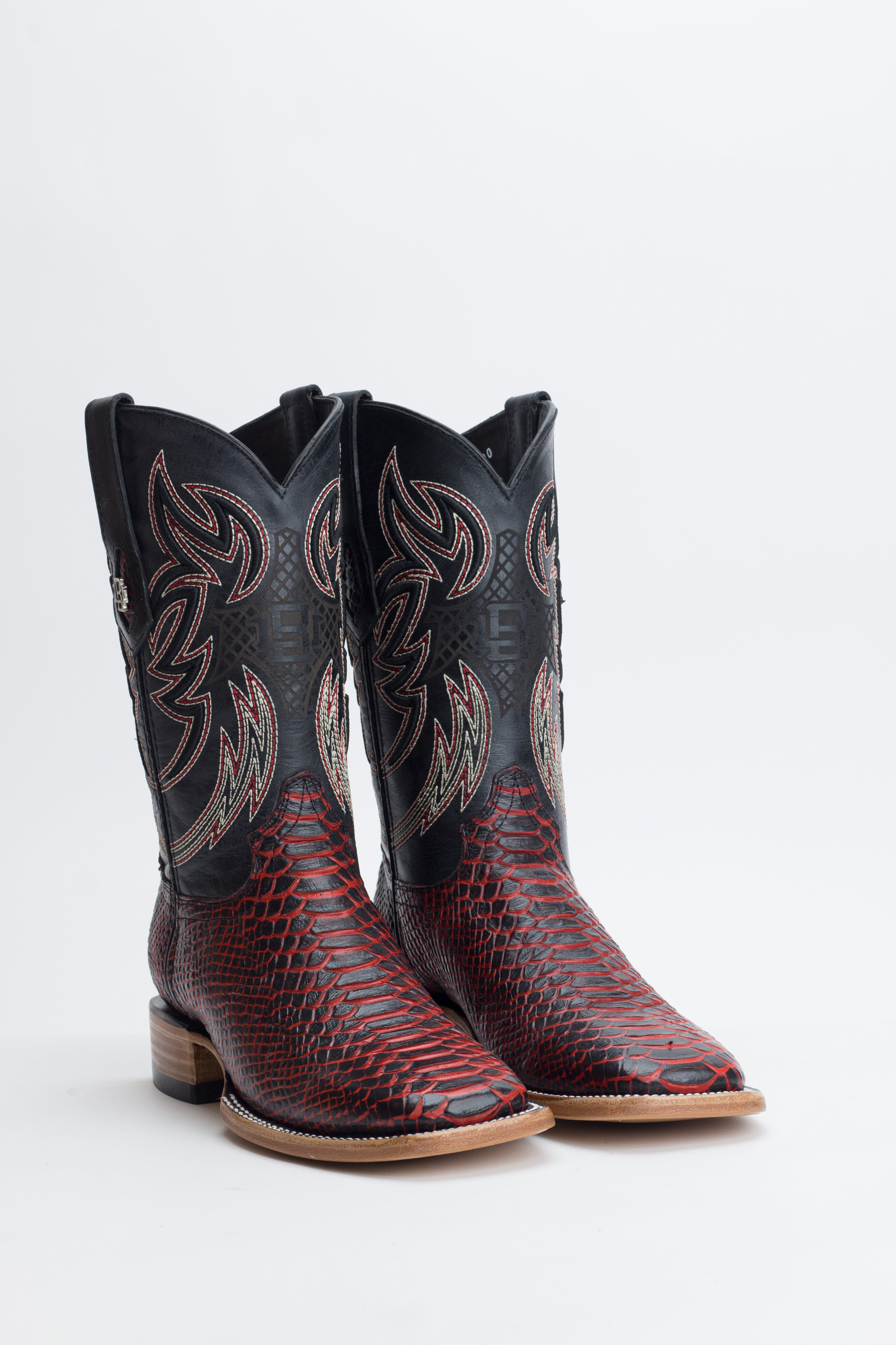 Bronzer Faux Python (Printed Cowhide) - Black/Red
