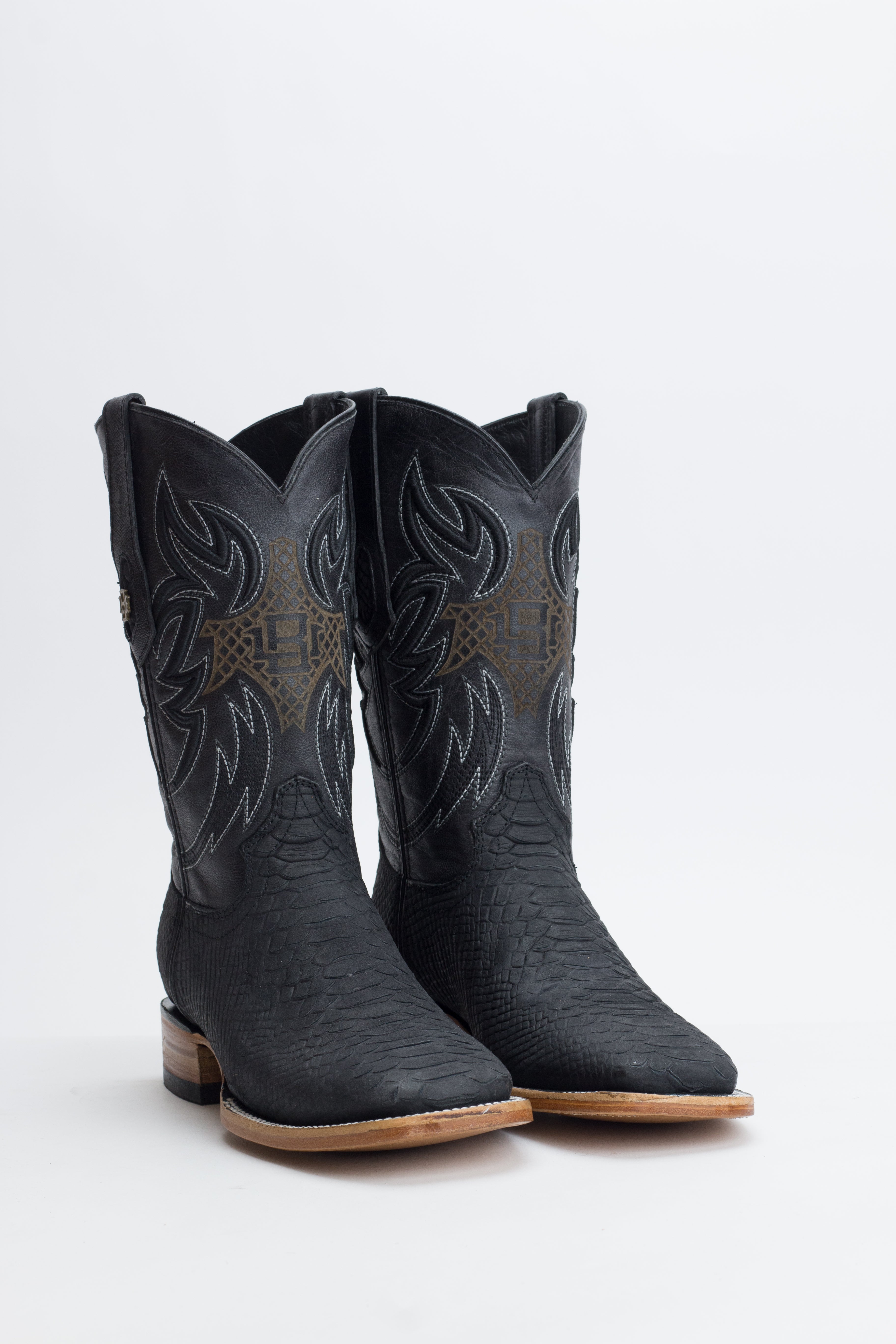 Bronzer Faux Python (Printed Cowhide) - Matte Black