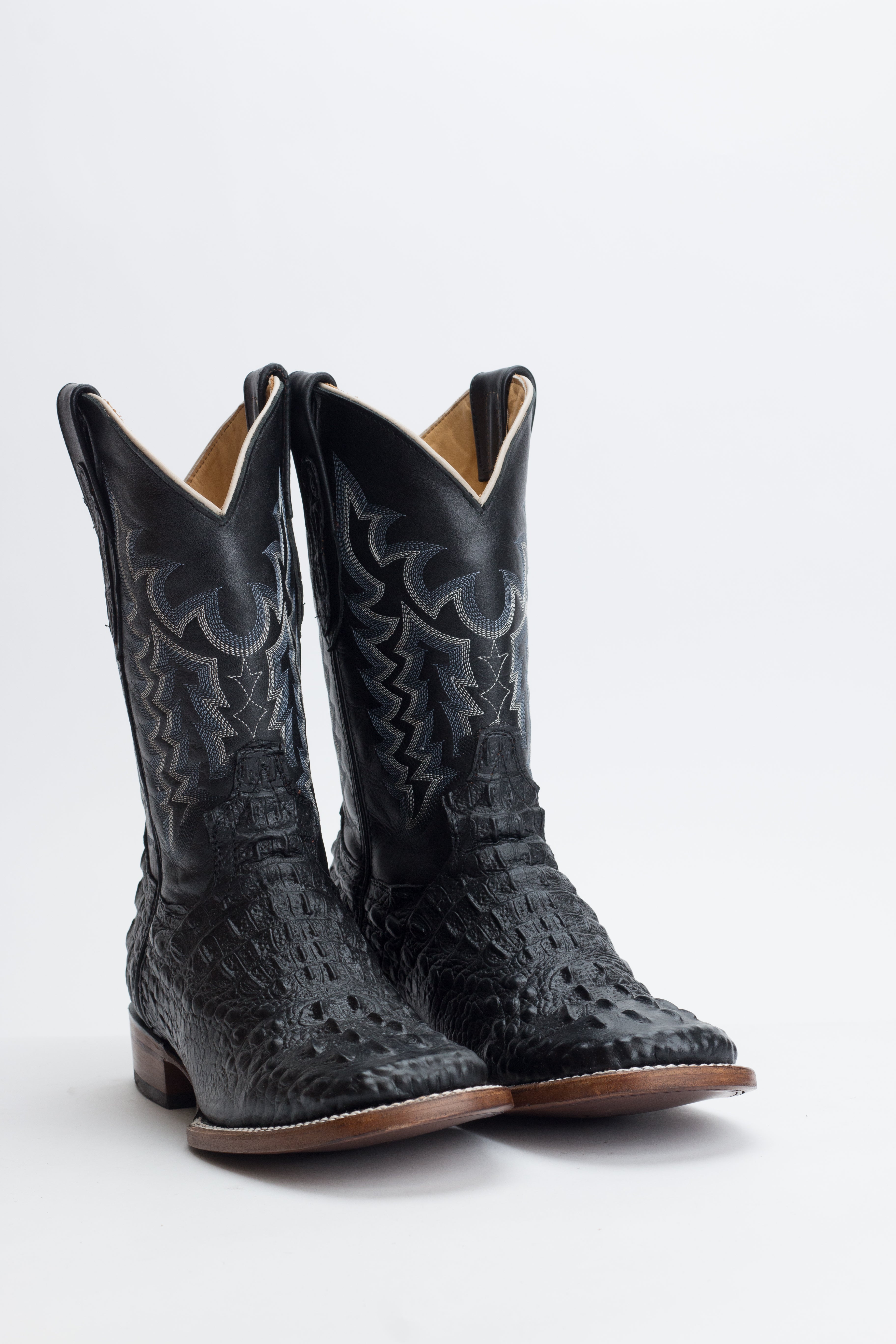 5 Ranch Faux Caiman Neck (Printed Cowhide) - Black