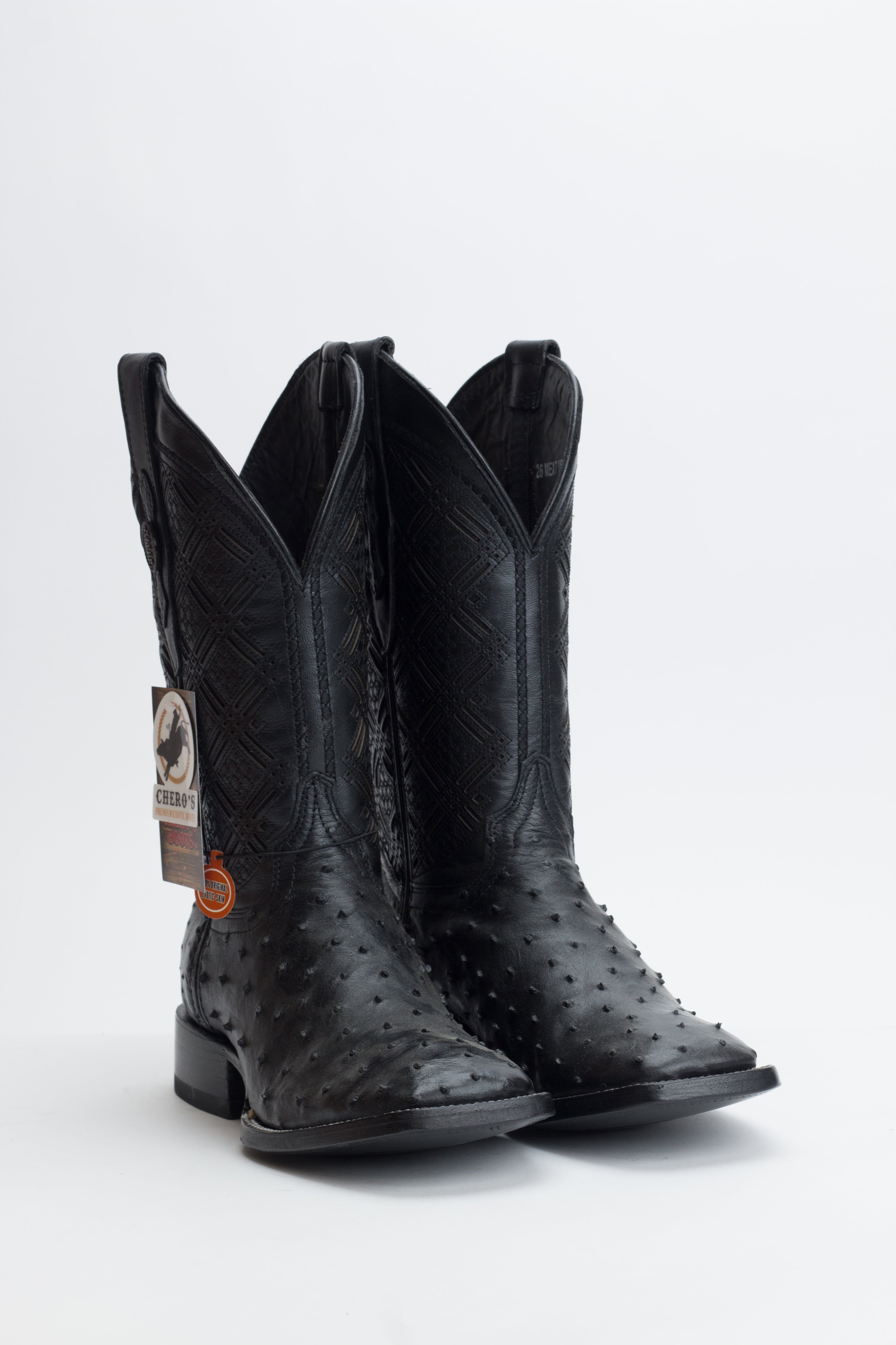 Chero's Premium Exotic Ostrich Triple Black