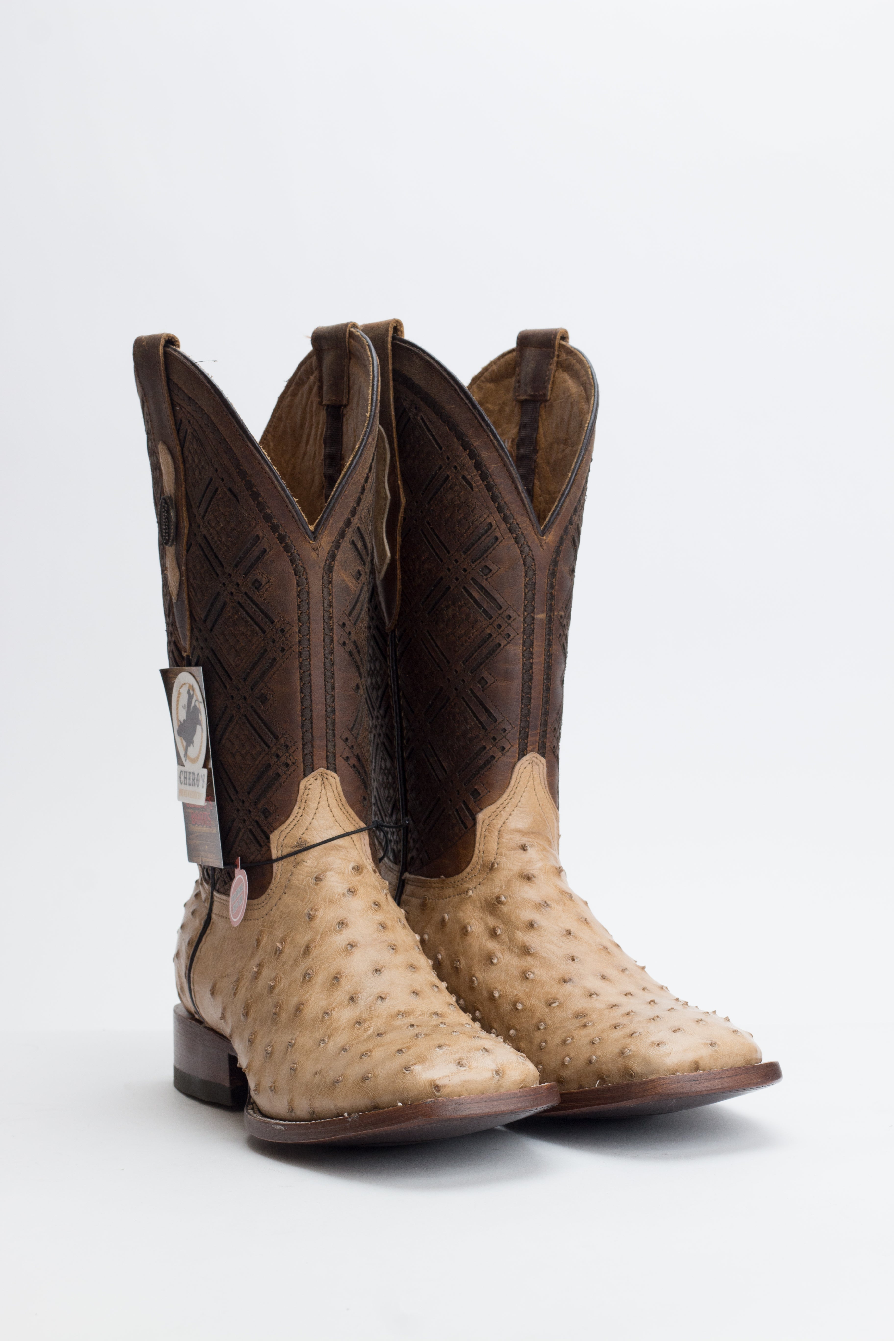 Chero's Premium Exotic Ostrich Vintage Sand