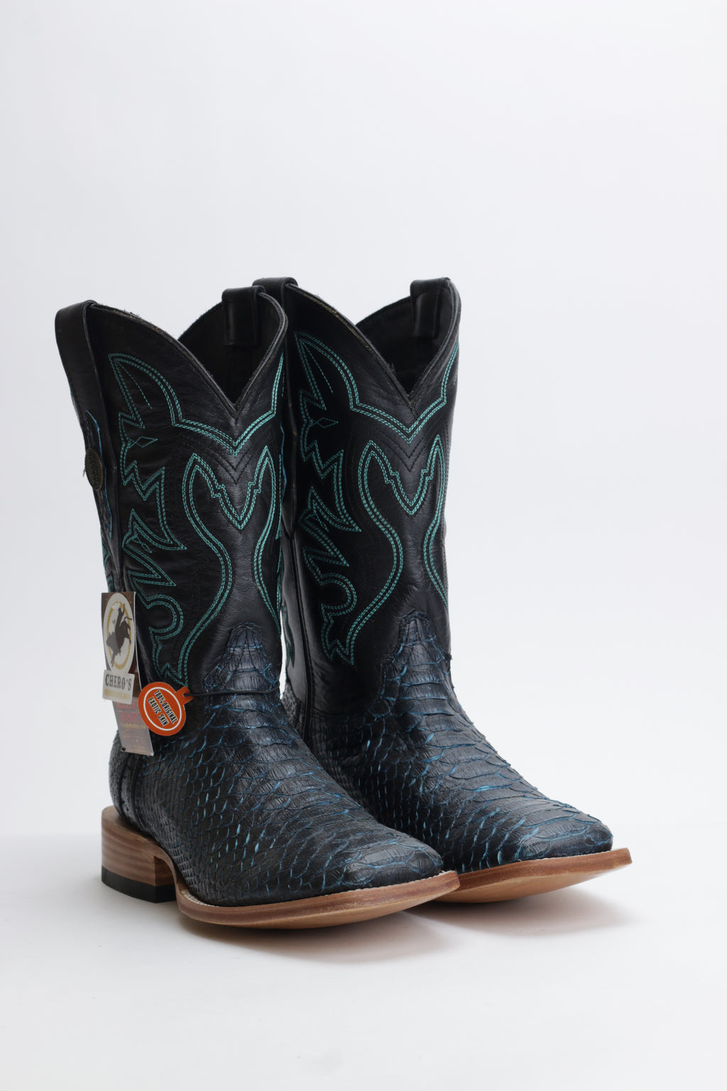 Chero's Premium Exotic Python Black Turquoise