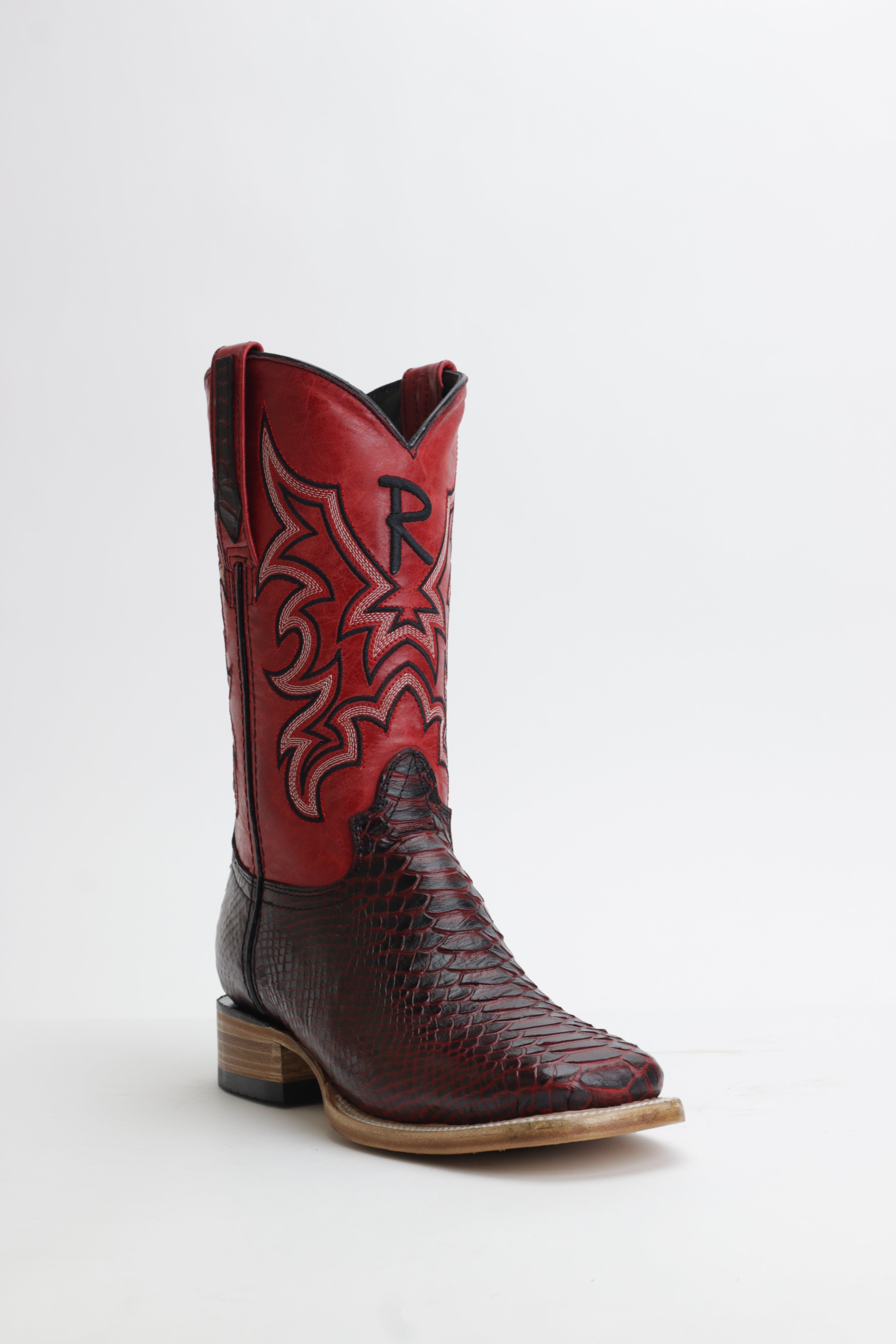 Ranchers Faux Python (Printed Cowhide) - Black/Red