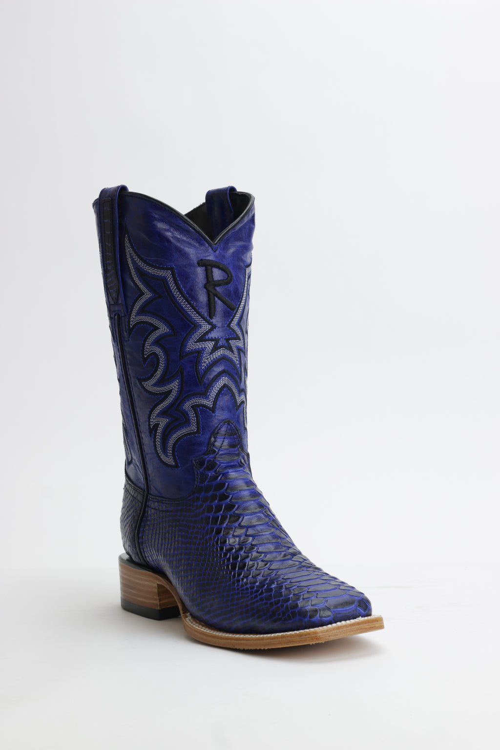 Ranchers Faux Python (Printed Cowhide) - Black/Blue