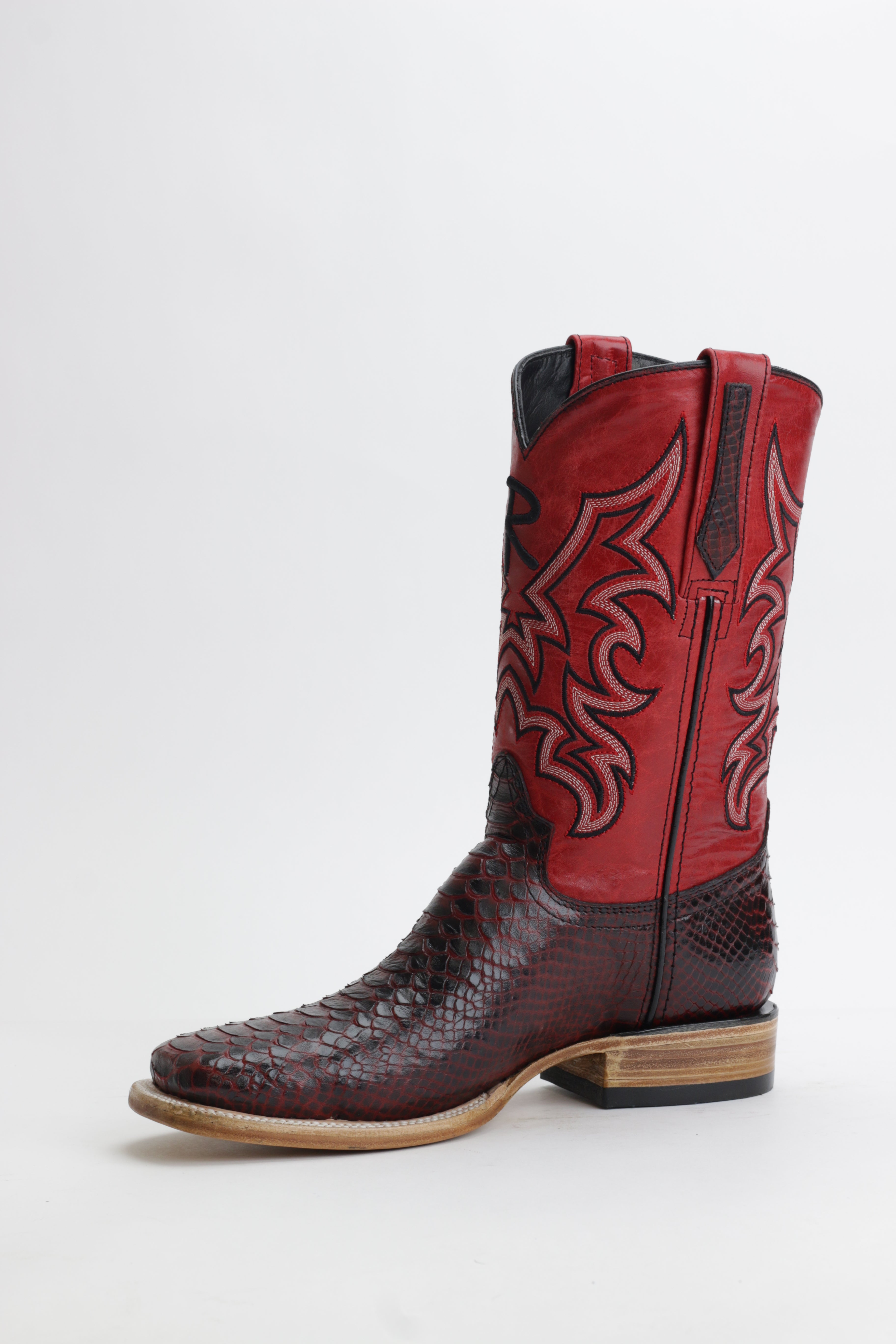Ranchers Faux Python (Printed Cowhide) - Black/Red