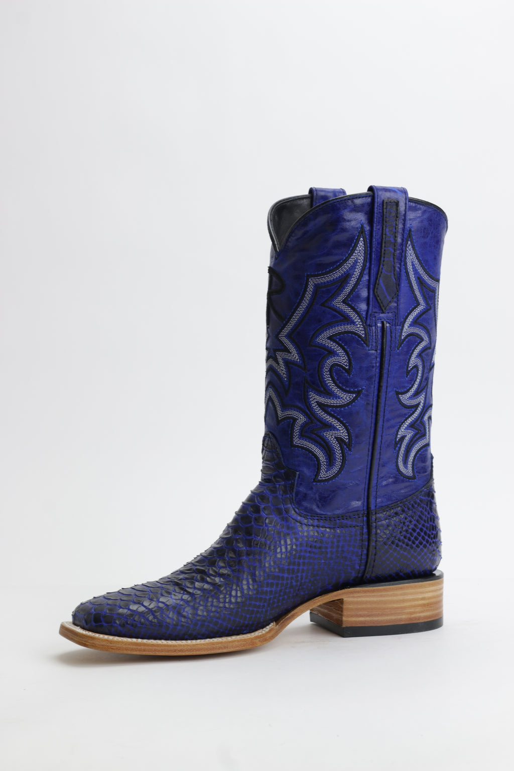 Ranchers Faux Python (Printed Cowhide) - Black/Blue
