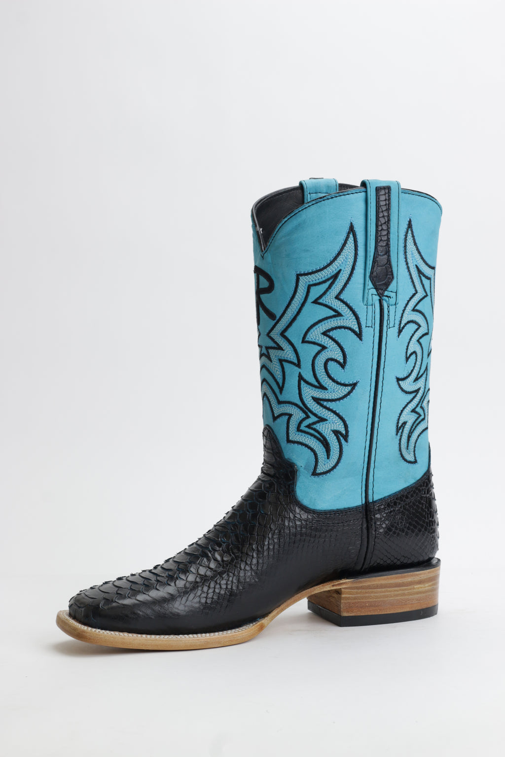 Ranchers Faux Python (Printed Cowhide) - Black/Turquoise