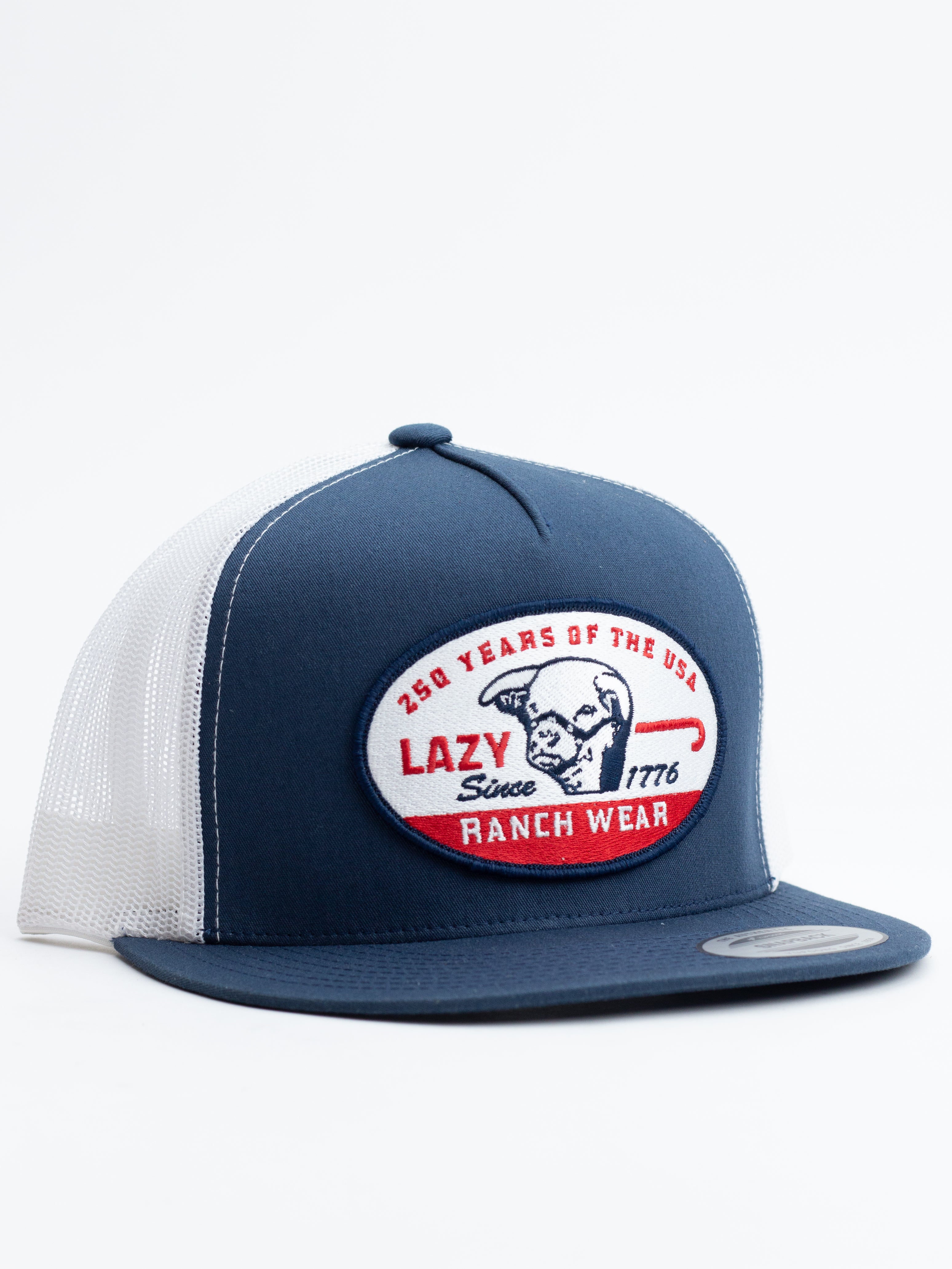 Lazy J Ranch Navy & White 1776 Classic Five Panel Trucker Hat