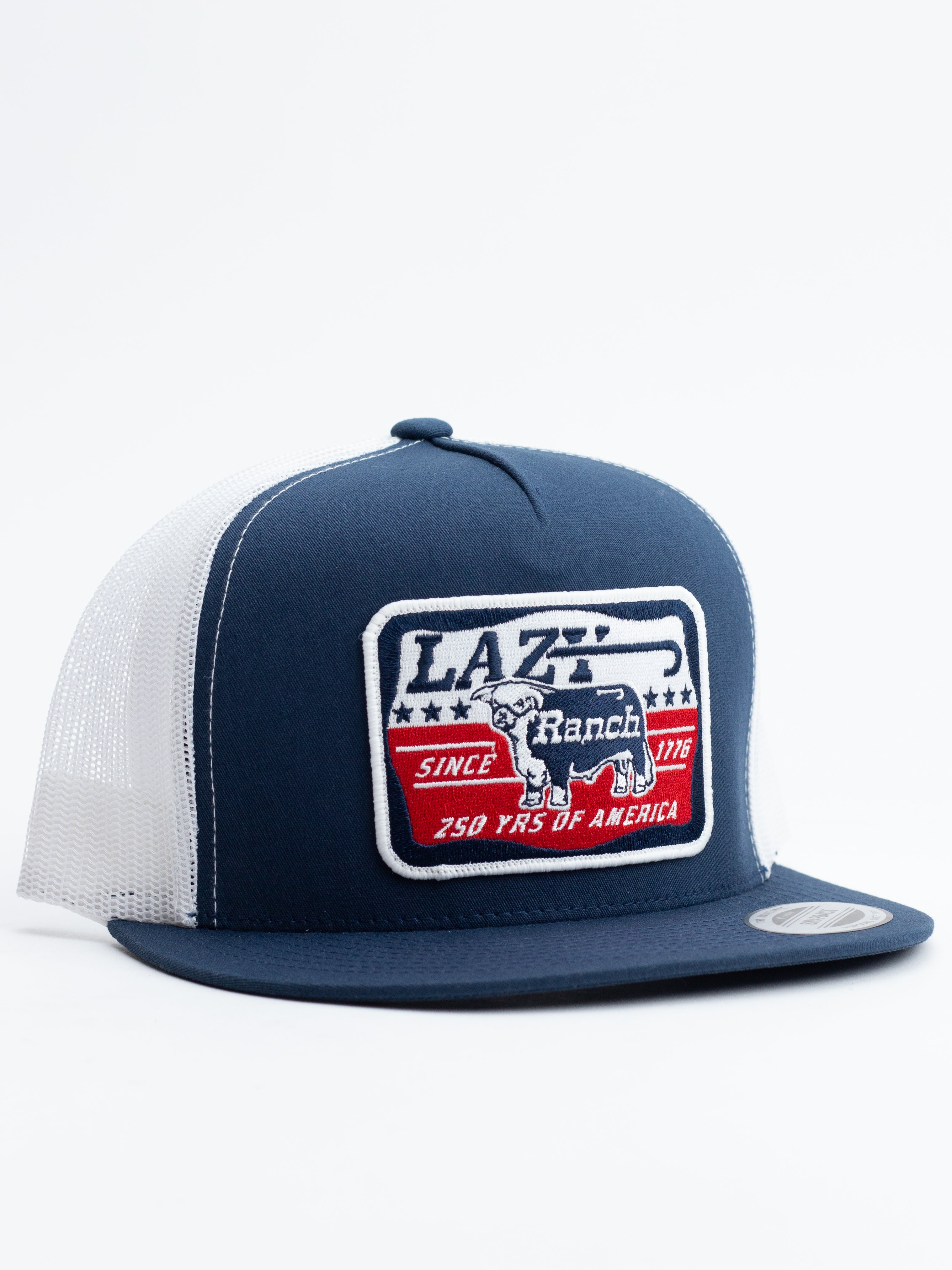 Lazy J Ranch Navy & White Liberty Classic Five Panel Trucker Hat