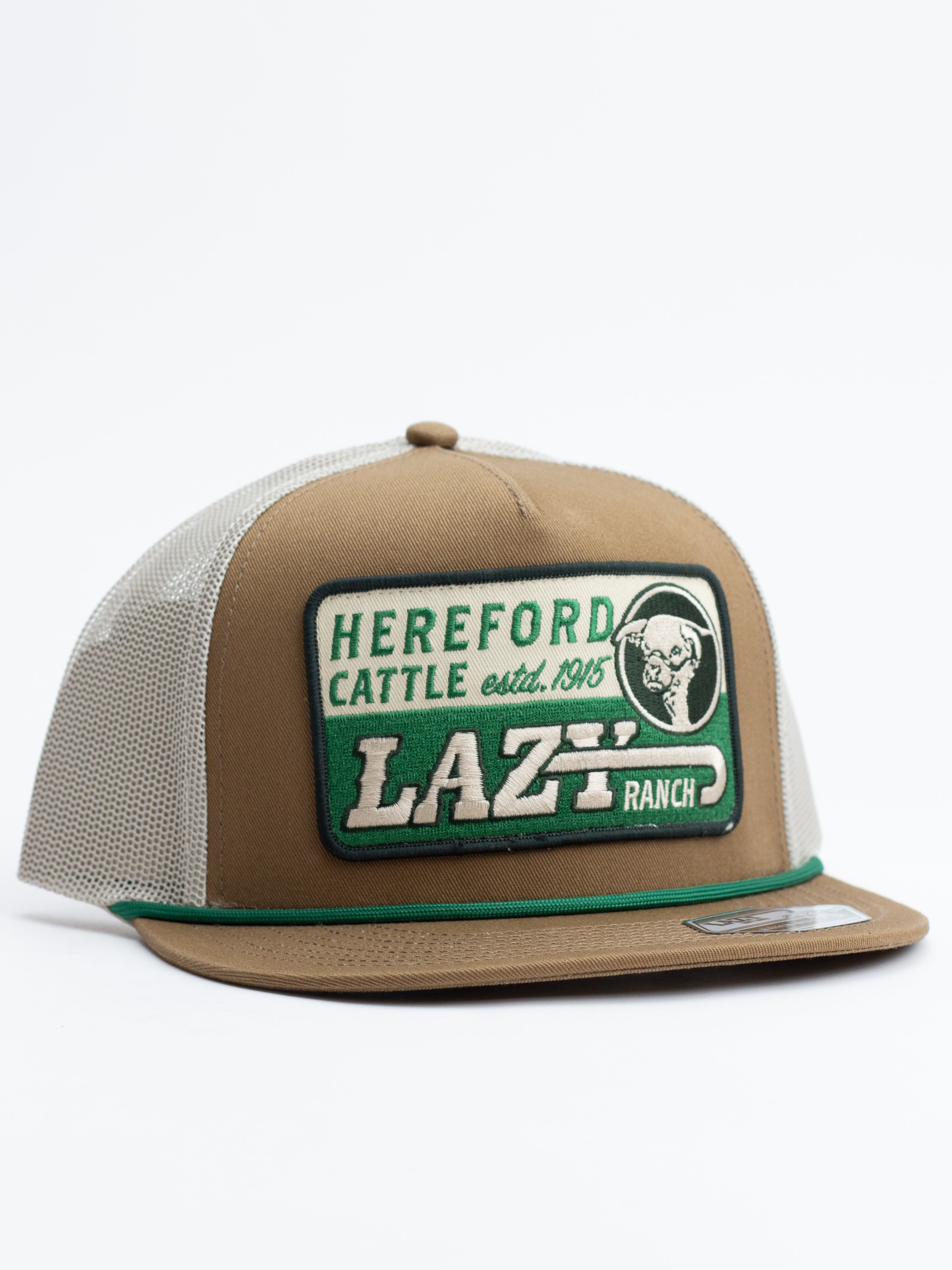 Lazy J Ranch Coyote Brown & White Shafter Classic Rope Trucker Hat