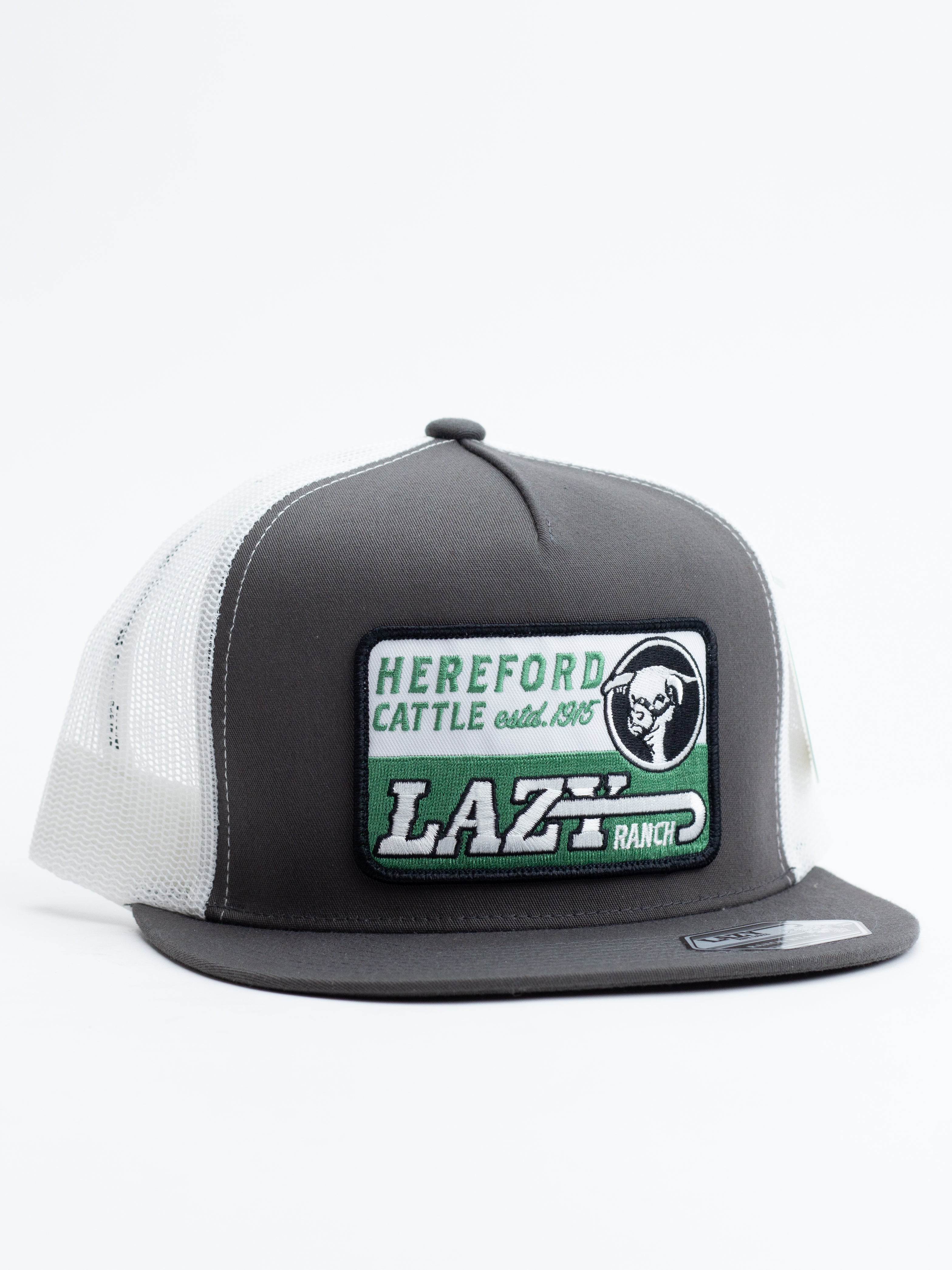 Lazy J Ranch Grey & White Shafter Classic Five Panel Trucker Hat