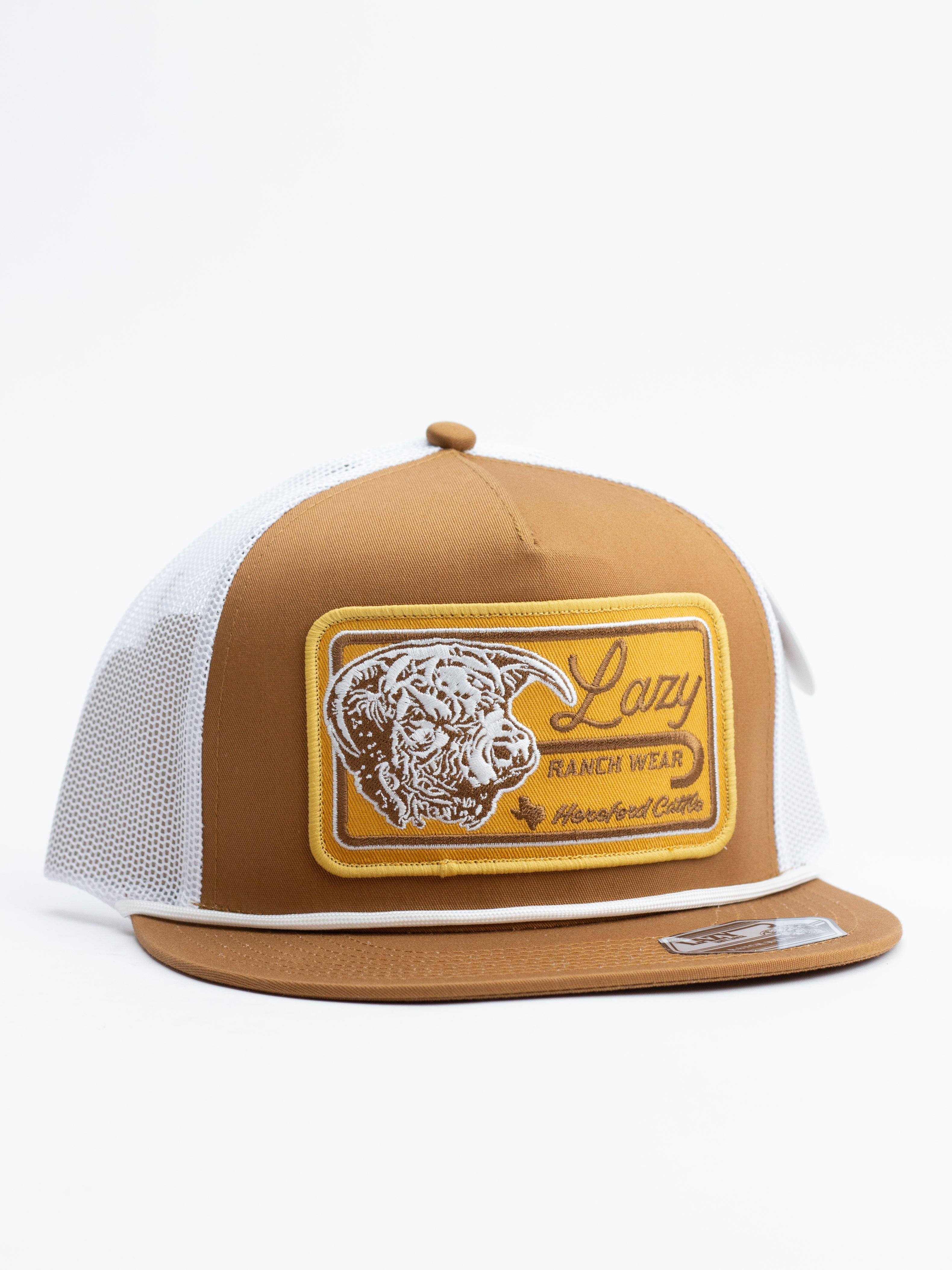 Lazy J Ranch Coyote Brown & White Dust Storm Classic Rope Trucker Hat