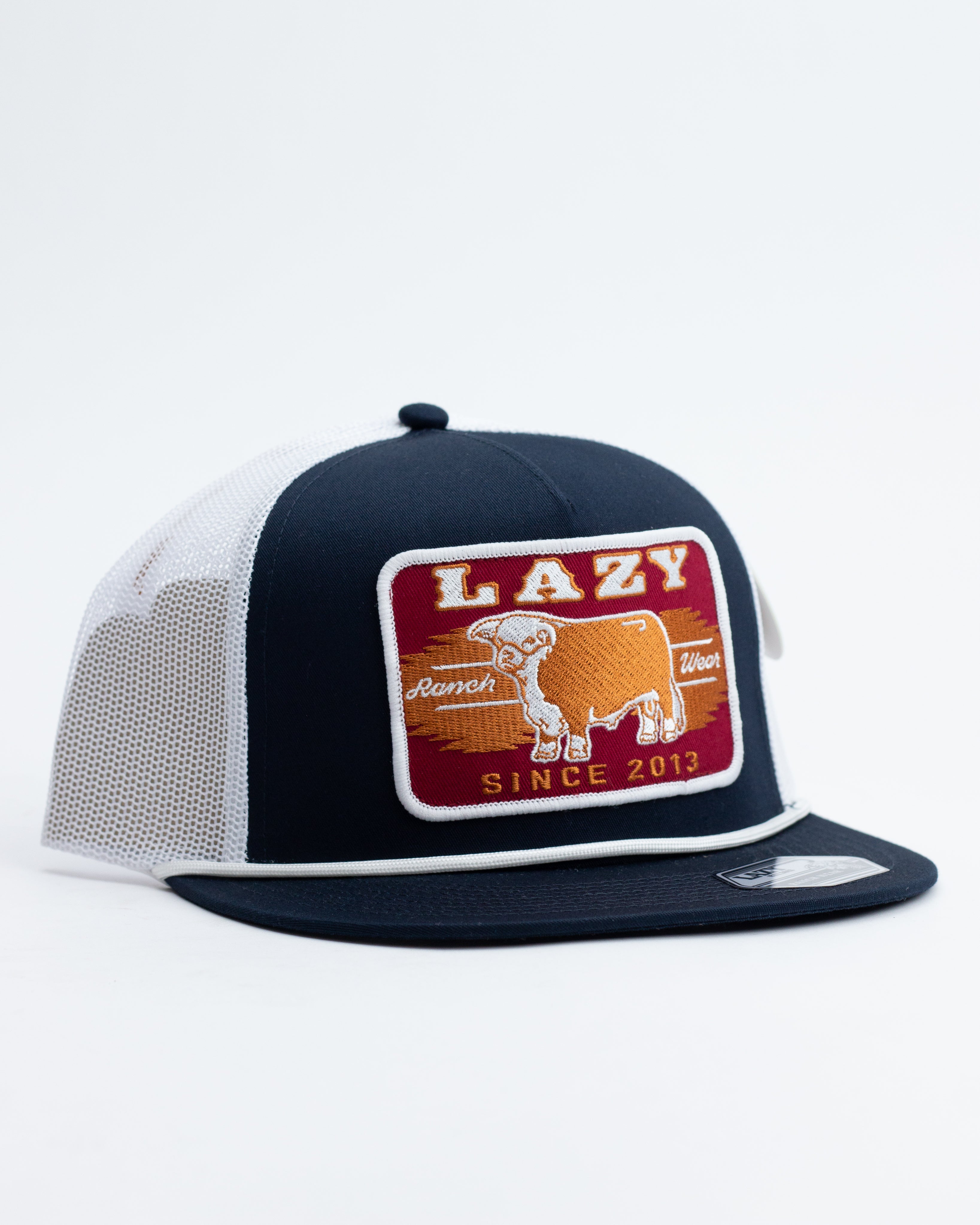 Lazy J Ranch Navy & White Wildfire Classic Rope Trucker Hat