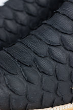 Chero's Faux Jumbo Snake (Leather Print) - Matte Black