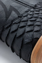 Chero's Faux Jumbo Snake (Leather Print) - Matte Black