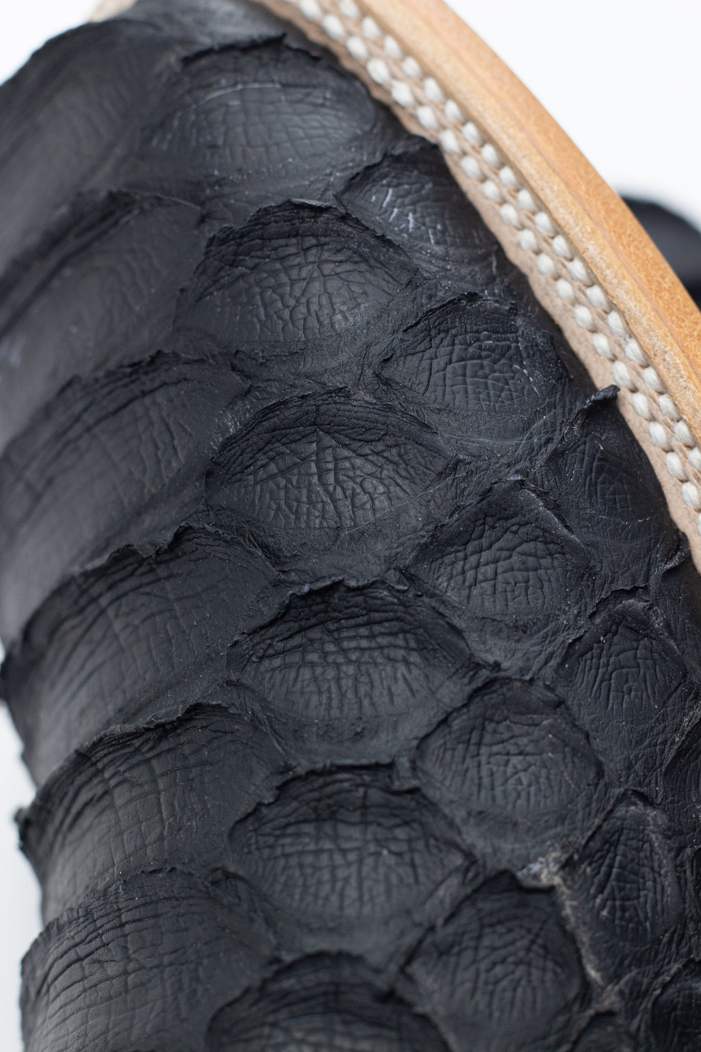 Chero's Faux Jumbo Snake (Leather Print) - Matte Black
