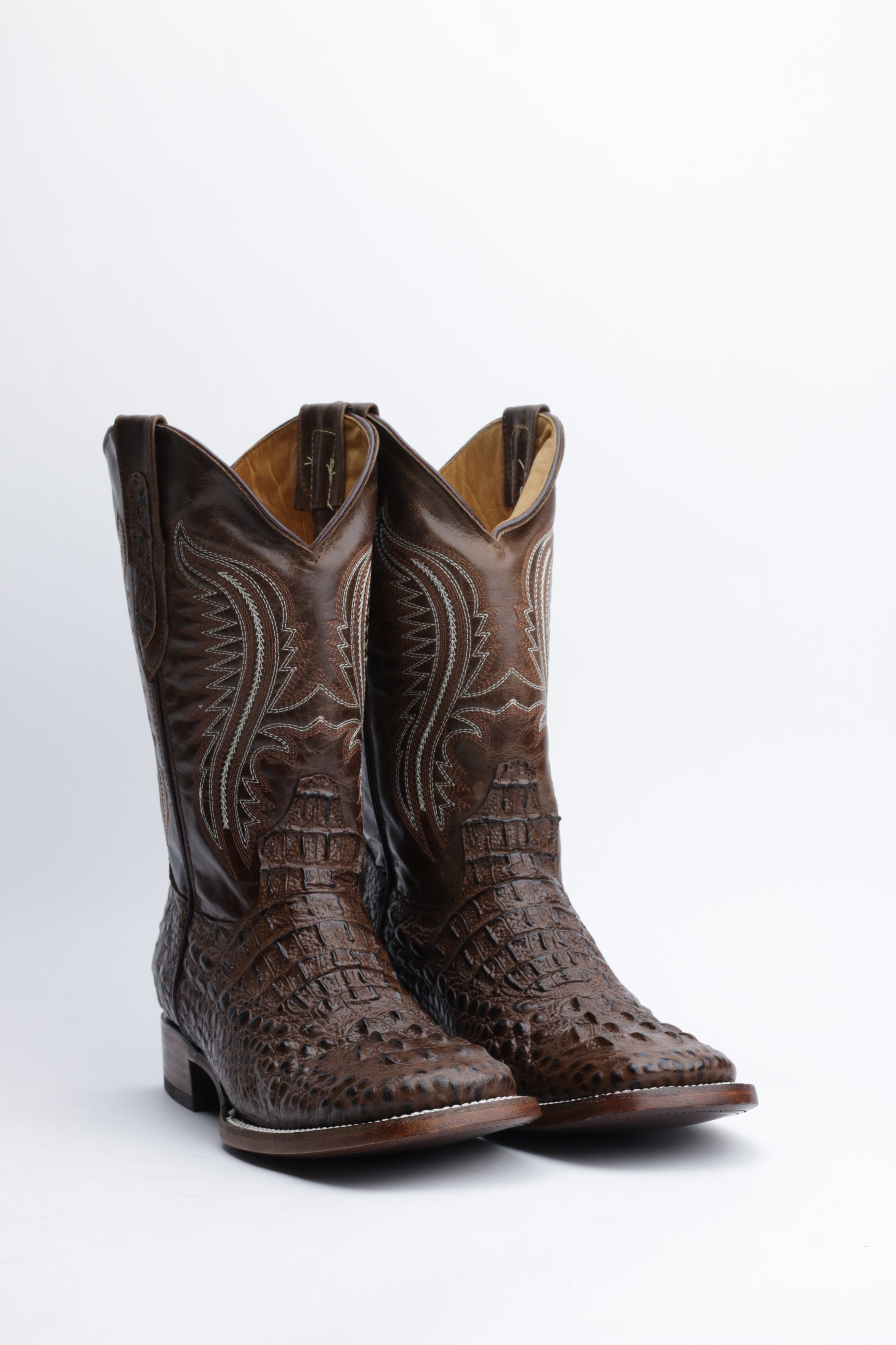 5 Ranch Faux Caiman Neck (Printed Cowhide) - Brown – Chero's Boots