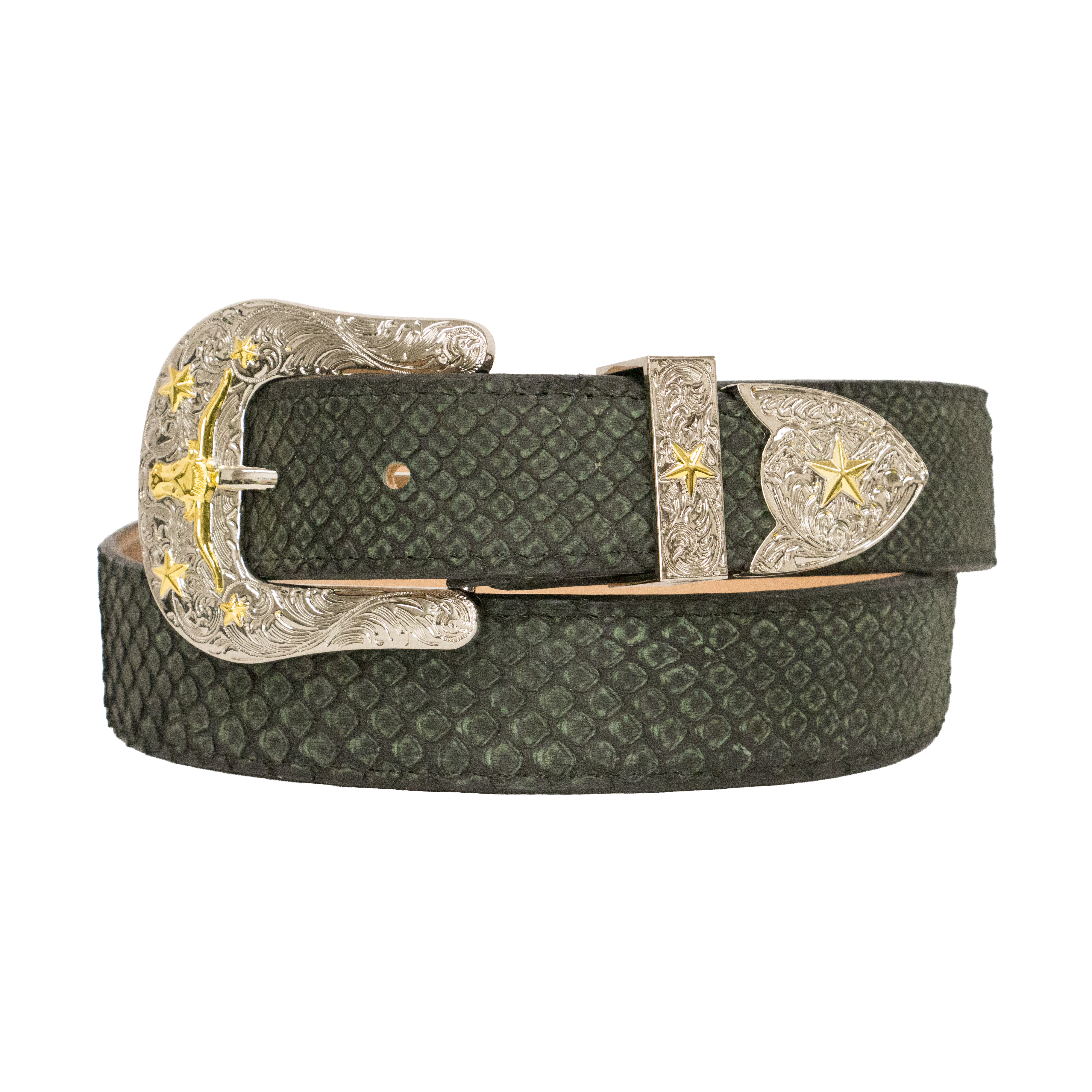 Chero's Premium Exotic Python Belt - Safari Green
