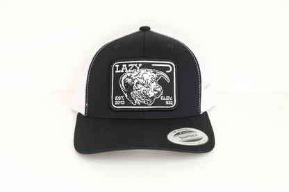 Lazy J Ranch Black & White Black Elevation Mid Profile Trucker Hat