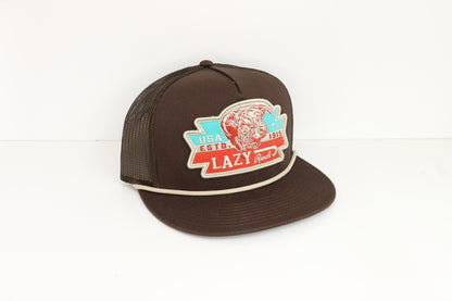 Lazy J Ranch Brown El Rancho Classic Rope Trucker Hat