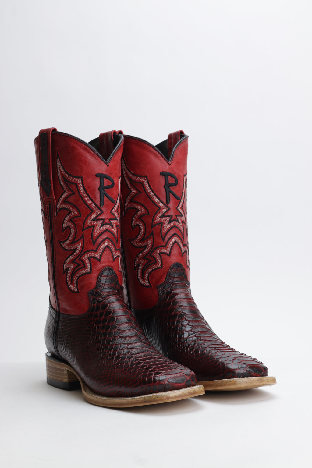 Ranchers Faux Python (Printed Cowhide) - Black/Red