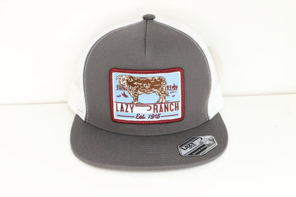 Lazy J Ranch Grey White Bull Trap Patch Classic Trucker Hat