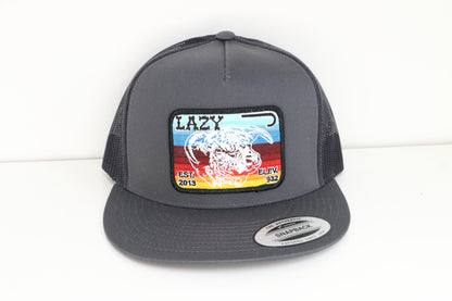 Lazy J Ranch Dark Grey Serape Classic Five Panel Trucker Hat