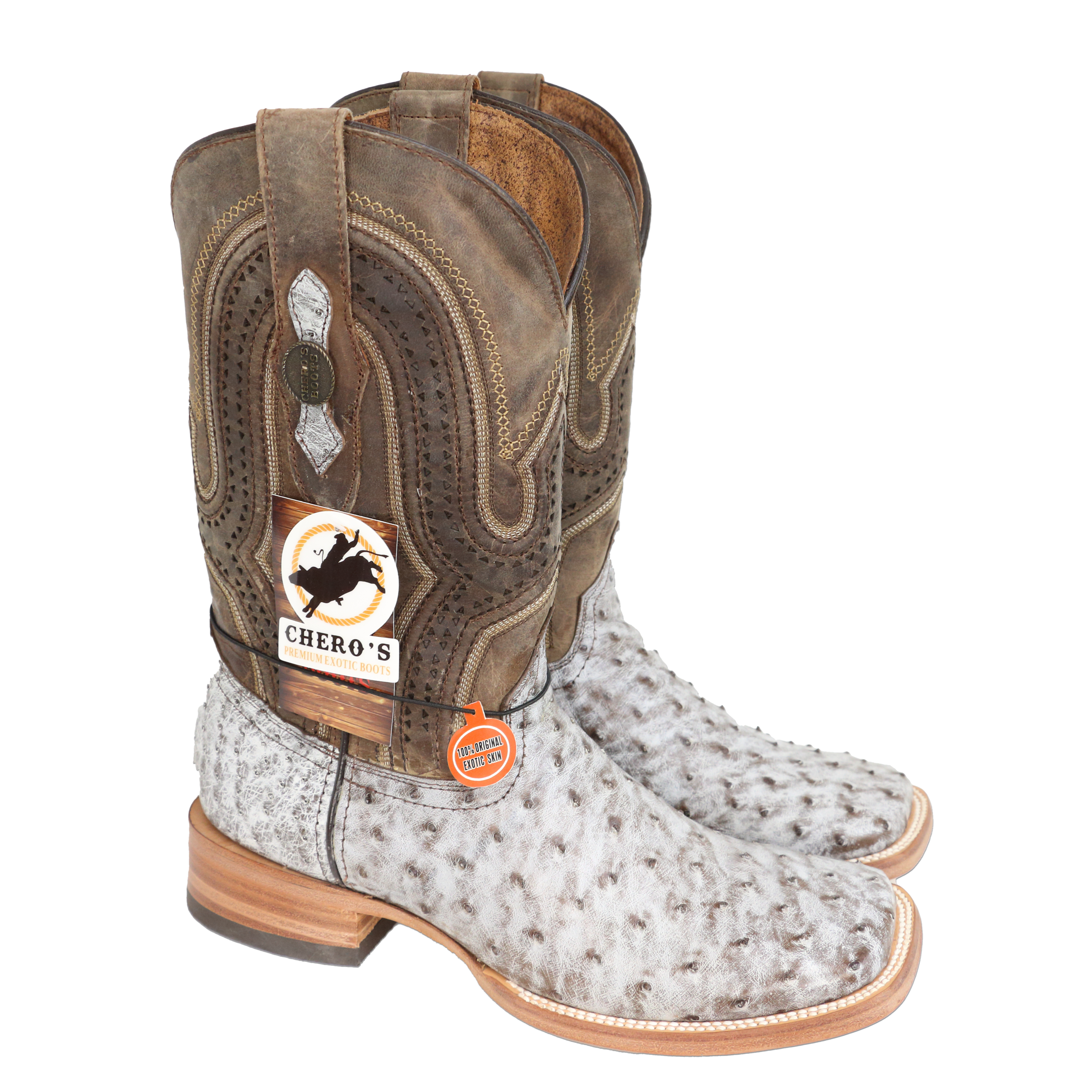 Chero's Premium Exotic Ostrich Nicotine Bone (Natural Sole)