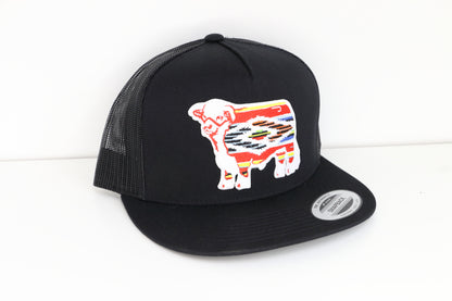 Lazy J Ranch Black Serape Bull Classic Five Panel Trucker Hat