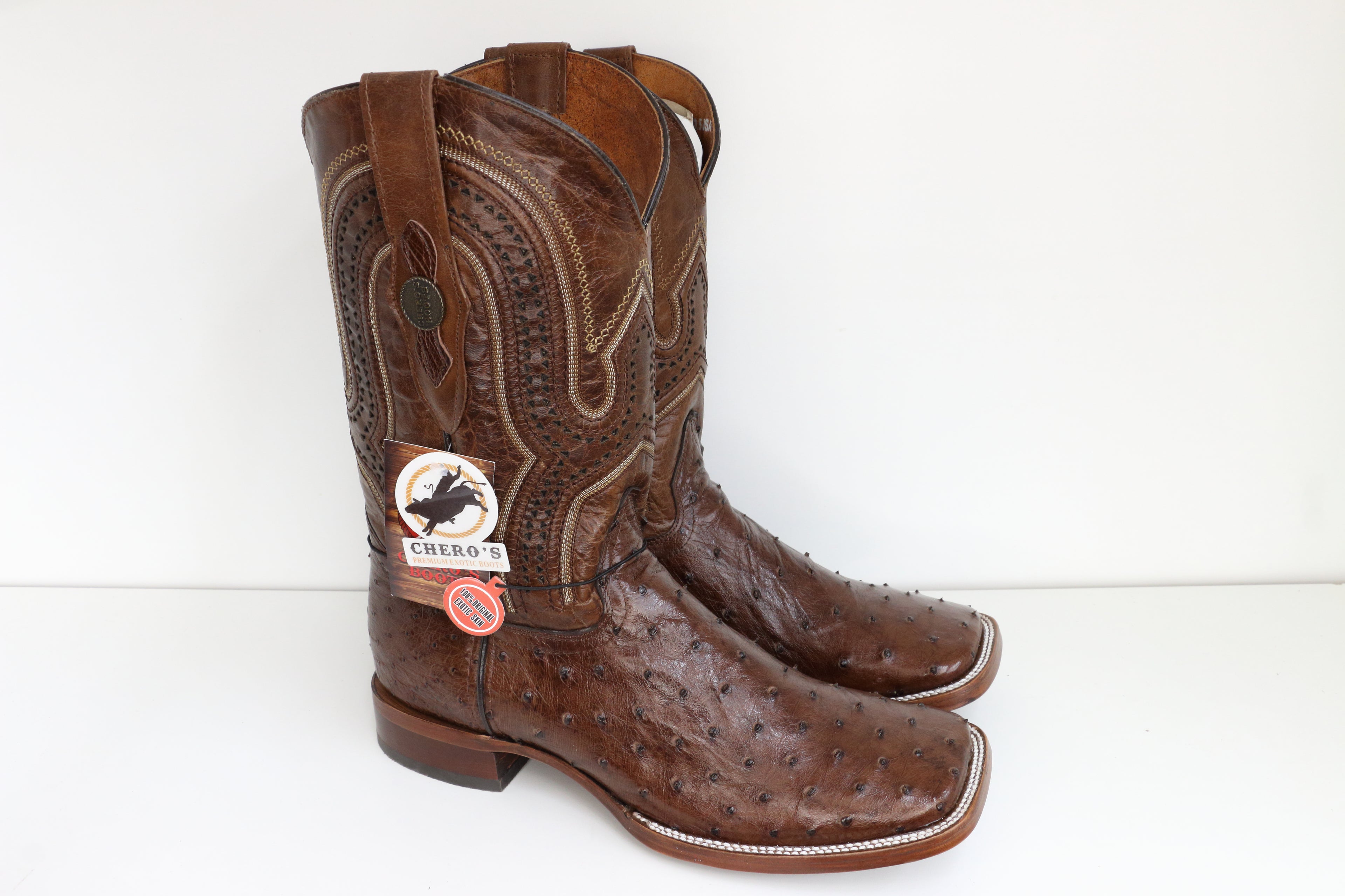 Chero's Premium Exotic Ostrich Kango Brown