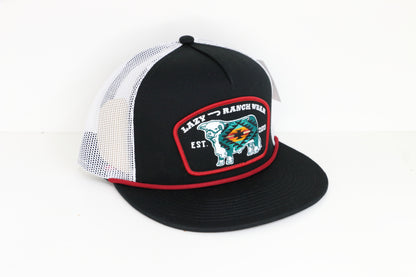 Lazy J Ranch Black & White Native Classic Rope Trucker Hat