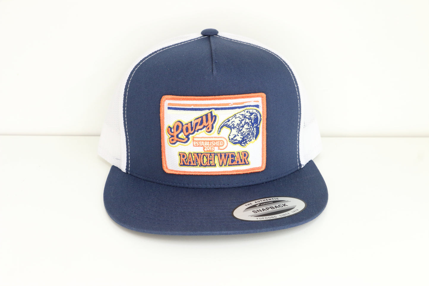 Lazy J Ranch Navy & White Retro Hereford Classic Five Panel Trucker Hat