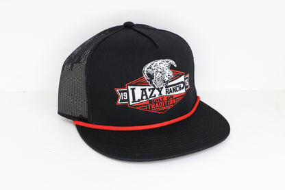 Lazy J Ranch Black Domino Classic Rope Trucker Hat