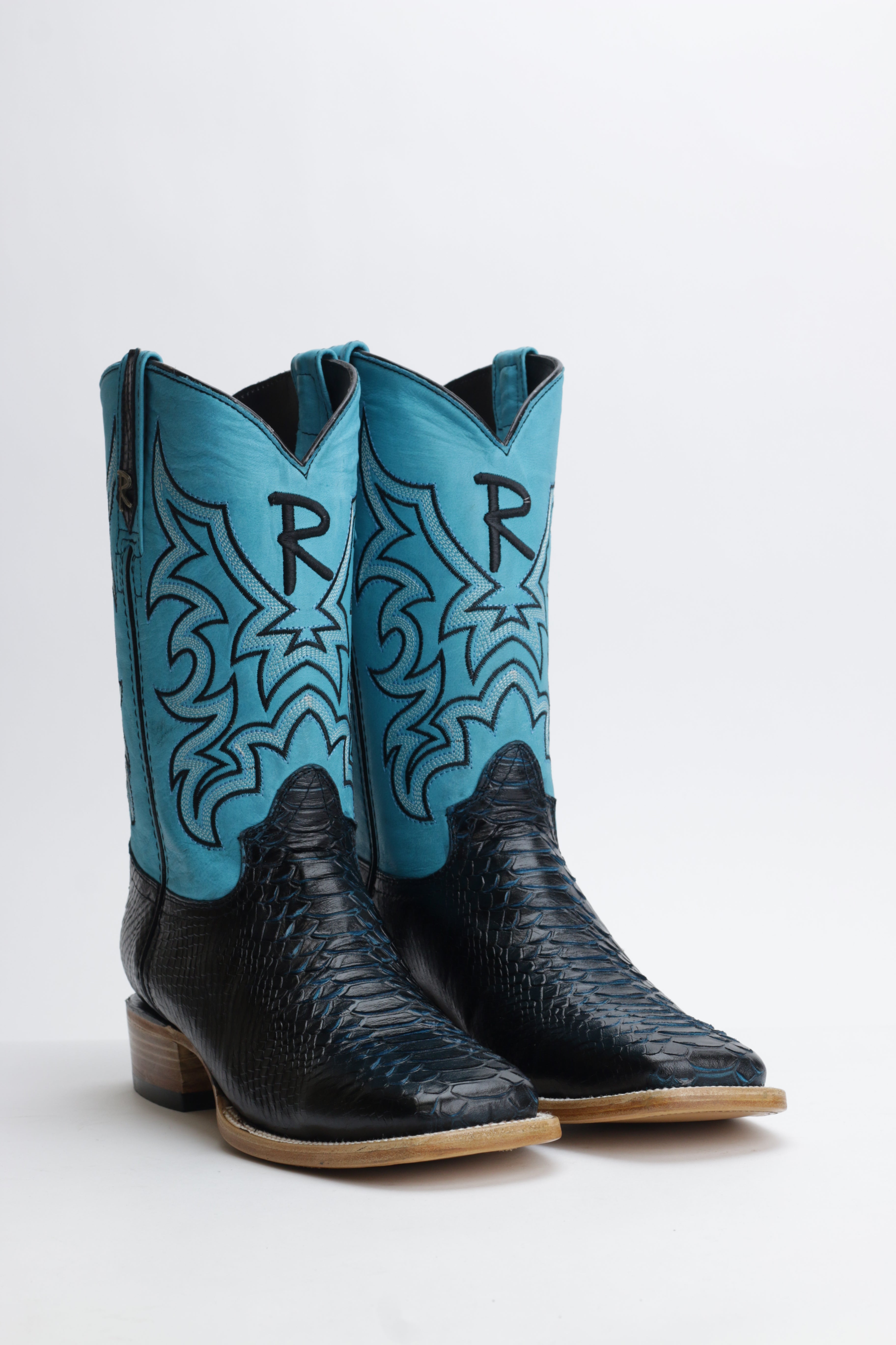 Ranchers Faux Python (Printed Cowhide) - Black/Turquoise